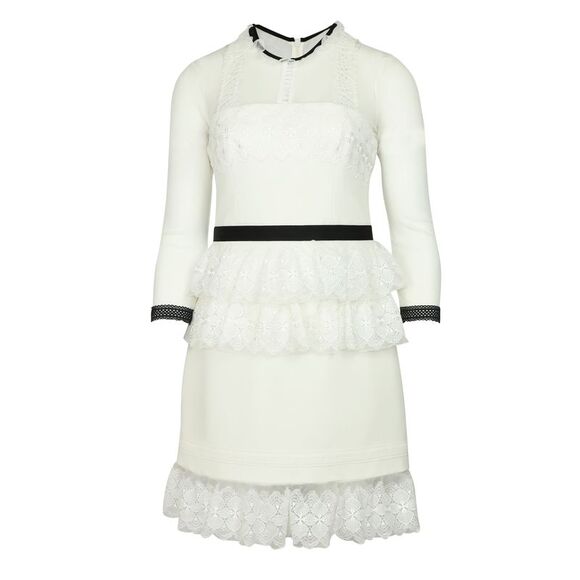 Three Floor Duchess Dress in White Polyester